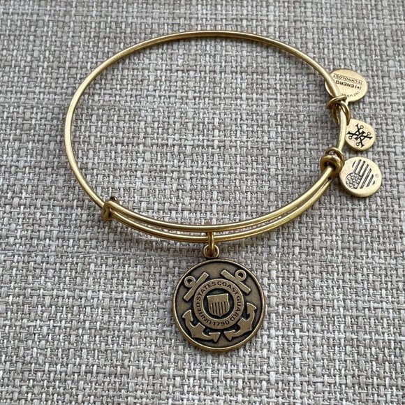 Alex And Ani Bracelet United State COAST GUARD Wrist Band Gold Tone Adjustable - Picture 7 of 8